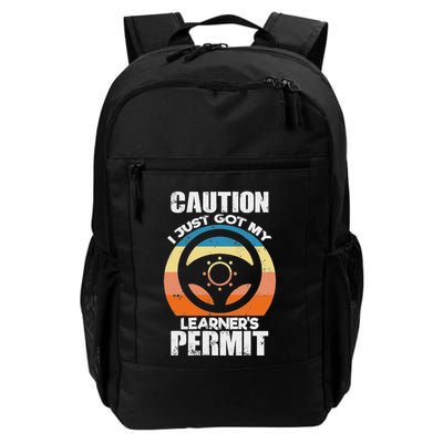 Caution Just Got My LearnerS Permit Apparel For New Drivers Daily Commute Backpack