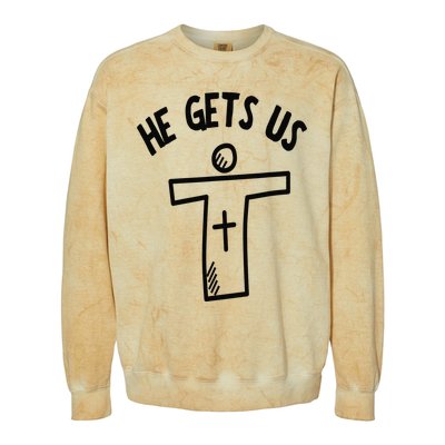 Christian JESUS HE GETS US Colorblast Crewneck Sweatshirt