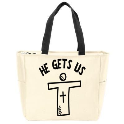 Christian JESUS HE GETS US Zip Tote Bag