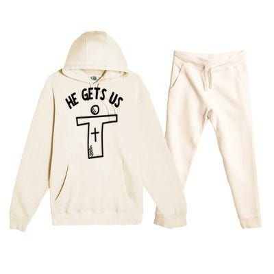 Christian JESUS HE GETS US Premium Hooded Sweatsuit Set