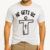 Christian JESUS HE GETS US Cooling Performance Crew T-Shirt