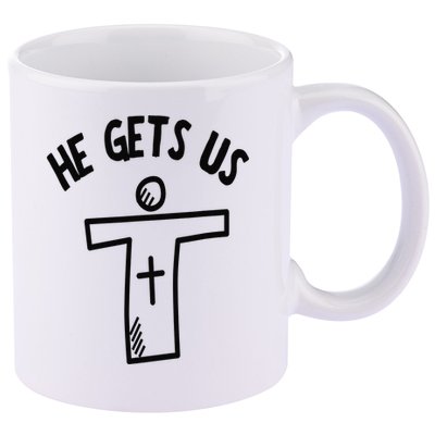 Christian JESUS HE GETS US 11oz C Handle Ceramic Mug
