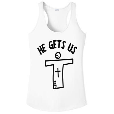 Christian JESUS HE GETS US Ladies PosiCharge Competitor Racerback Tank