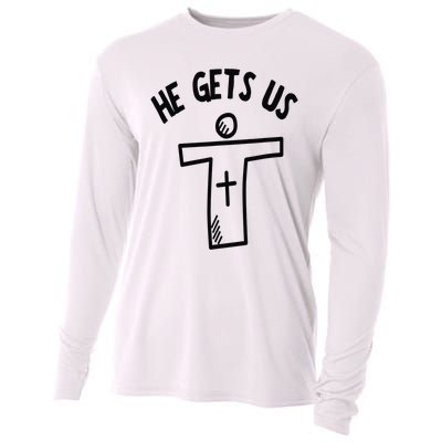 Christian JESUS HE GETS US Cooling Performance Long Sleeve Crew