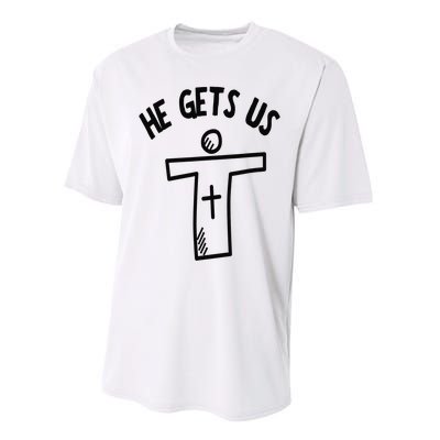 Christian JESUS HE GETS US Performance Sprint T-Shirt