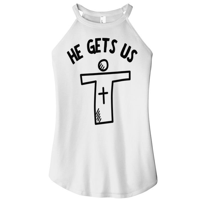 Christian JESUS HE GETS US Women's Perfect Tri Rocker Tank