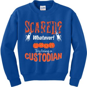 Custodian Janitor Halloween Gift Scared School Meaningful Gift Cute Gift Kids Sweatshirt