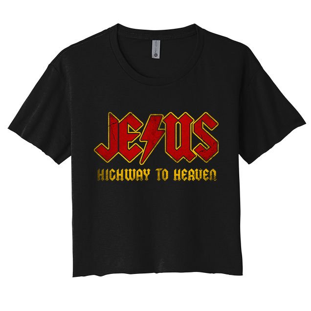 Christ Jesus Highway To Heaven Superhero Jesus Christian Crop Top