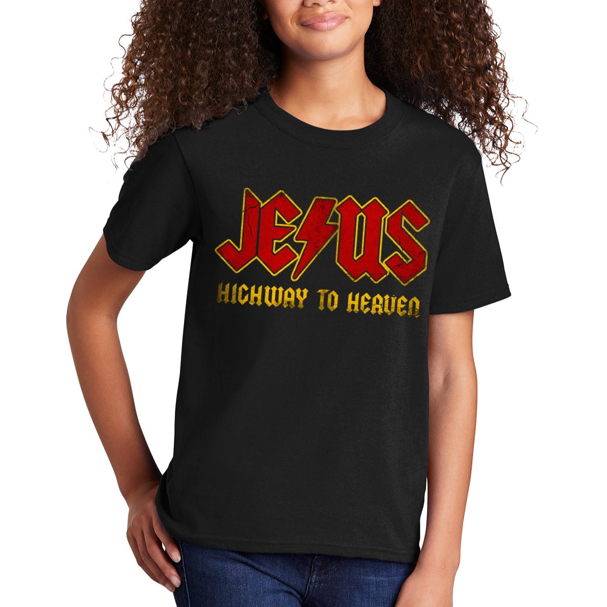 Christ Jesus Highway To Heaven Superhero Jesus Christian Kids T-Shirt