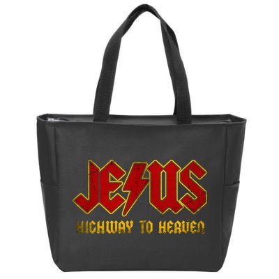 Christ Jesus Highway To Heaven Superhero Jesus Christian Zip Tote Bag