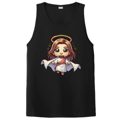 Cute Jesus Hero Christian Church Superhero Faith God PosiCharge Competitor Tank