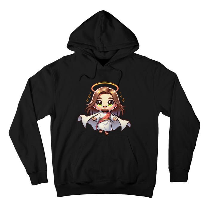 Cute Jesus Hero Christian Church Superhero Faith God Tall Hoodie