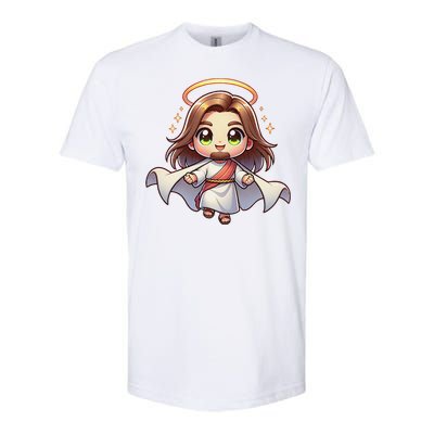 Cute Jesus Hero Christian Church Superhero Faith God Softstyle CVC T-Shirt