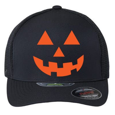 Classic Jackolantern Halloween Pumpkin Face Trick Or Treat Gift Flexfit Unipanel Trucker Cap