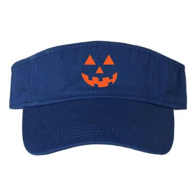 Classic Jackolantern Halloween Pumpkin Face Trick Or Treat Gift Valucap Bio-Washed Visor