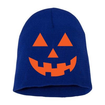 Classic Jackolantern Halloween Pumpkin Face Trick Or Treat Gift Short Acrylic Beanie