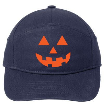 Classic Jackolantern Halloween Pumpkin Face Trick Or Treat Gift 7-Panel Snapback Hat