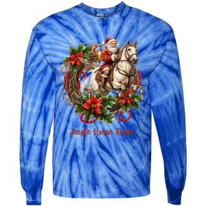 Christmas Jingle Horse Rodeo Winter Funny S Gift Tie-Dye Long Sleeve Shirt