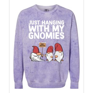 Christmas Just Hanging With My Gnomies Merry Christmas Eve Gift Colorblast Crewneck Sweatshirt