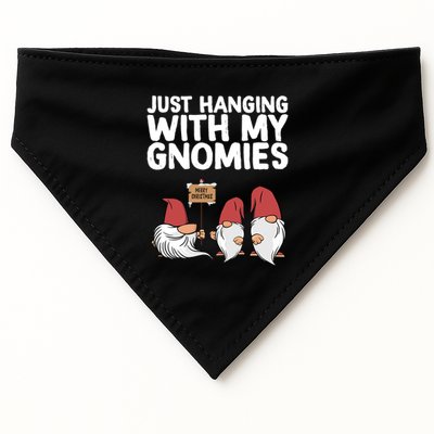 Christmas Just Hanging With My Gnomies Merry Christmas Eve Gift USA-Made Doggie Bandana