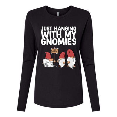 Christmas Just Hanging With My Gnomies Merry Christmas Eve Gift Womens Cotton Relaxed Long Sleeve T-Shirt