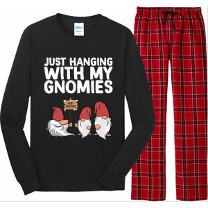 Christmas Just Hanging With My Gnomies Merry Christmas Eve Gift Long Sleeve Pajama Set