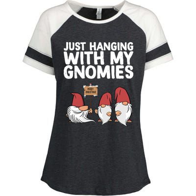 Christmas Just Hanging With My Gnomies Merry Christmas Eve Gift Enza Ladies Jersey Colorblock Tee