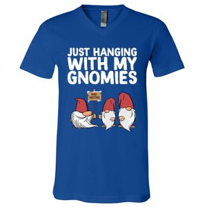 Christmas Just Hanging With My Gnomies Merry Christmas Eve Gift V-Neck T-Shirt