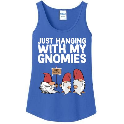 Christmas Just Hanging With My Gnomies Merry Christmas Eve Gift Ladies Essential Tank