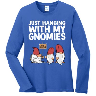 Christmas Just Hanging With My Gnomies Merry Christmas Eve Gift Ladies Long Sleeve Shirt