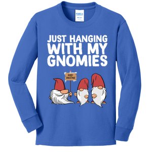 Christmas Just Hanging With My Gnomies Merry Christmas Eve Gift Kids Long Sleeve Shirt