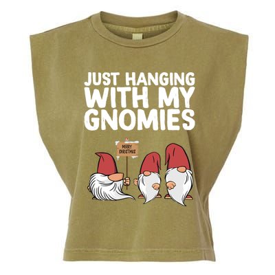 Christmas Just Hanging With My Gnomies Merry Christmas Eve Gift Garment-Dyed Women's Muscle Tee