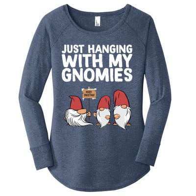 Christmas Just Hanging With My Gnomies Merry Christmas Eve Gift Women's Perfect Tri Tunic Long Sleeve Shirt