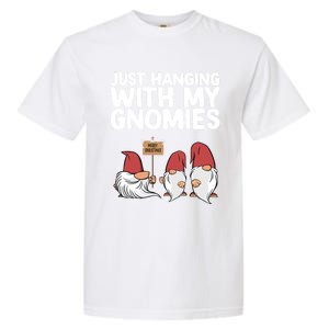 Christmas Just Hanging With My Gnomies Merry Christmas Eve Gift Garment-Dyed Heavyweight T-Shirt