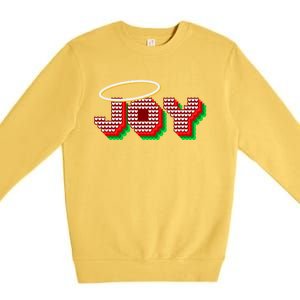 Christmas Joy Halo Xmas Knitted Faith Gift Premium Crewneck Sweatshirt