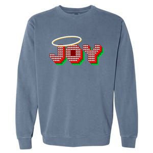 Christmas Joy Halo Xmas Knitted Faith Gift Garment-Dyed Sweatshirt