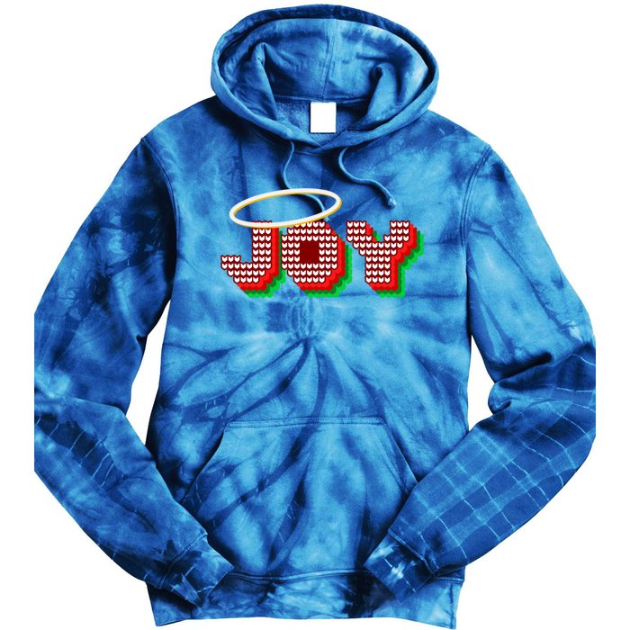 Christmas Joy Halo Xmas Knitted Faith Gift Tie Dye Hoodie