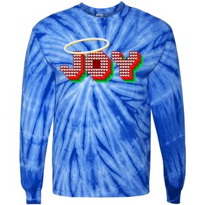 Christmas Joy Halo Xmas Knitted Faith Gift Tie-Dye Long Sleeve Shirt