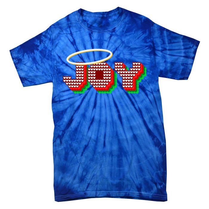 Christmas Joy Halo Xmas Knitted Faith Gift Tie-Dye T-Shirt