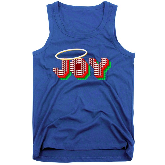 Christmas Joy Halo Xmas Knitted Faith Gift Tank Top