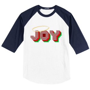 Christmas Joy Halo Xmas Knitted Faith Gift Baseball Sleeve Shirt