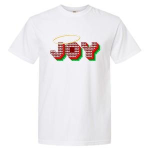 Christmas Joy Halo Xmas Knitted Faith Gift Garment-Dyed Heavyweight T-Shirt