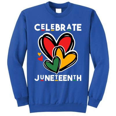 Celebrate Junenth Hearts Black Freedom Day Cute Gift Sweatshirt