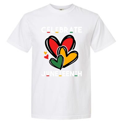 Celebrate Junenth Hearts Black Freedom Day Cute Gift Garment-Dyed Heavyweight T-Shirt