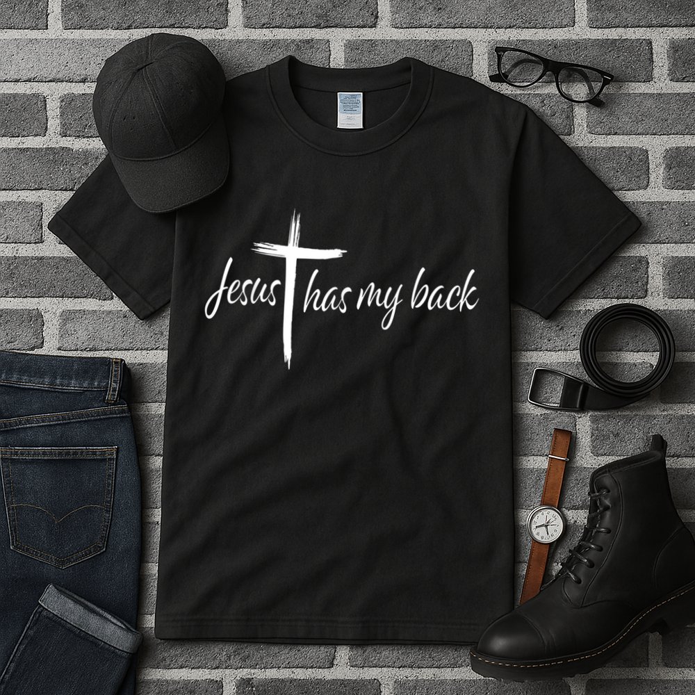 Cross Jesus Has My Back Christian Worshiper Religious Saying Tall T-Shirt