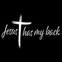 Cross Jesus Has My Back Christian Worshiper Religious Saying Drawstring Bag