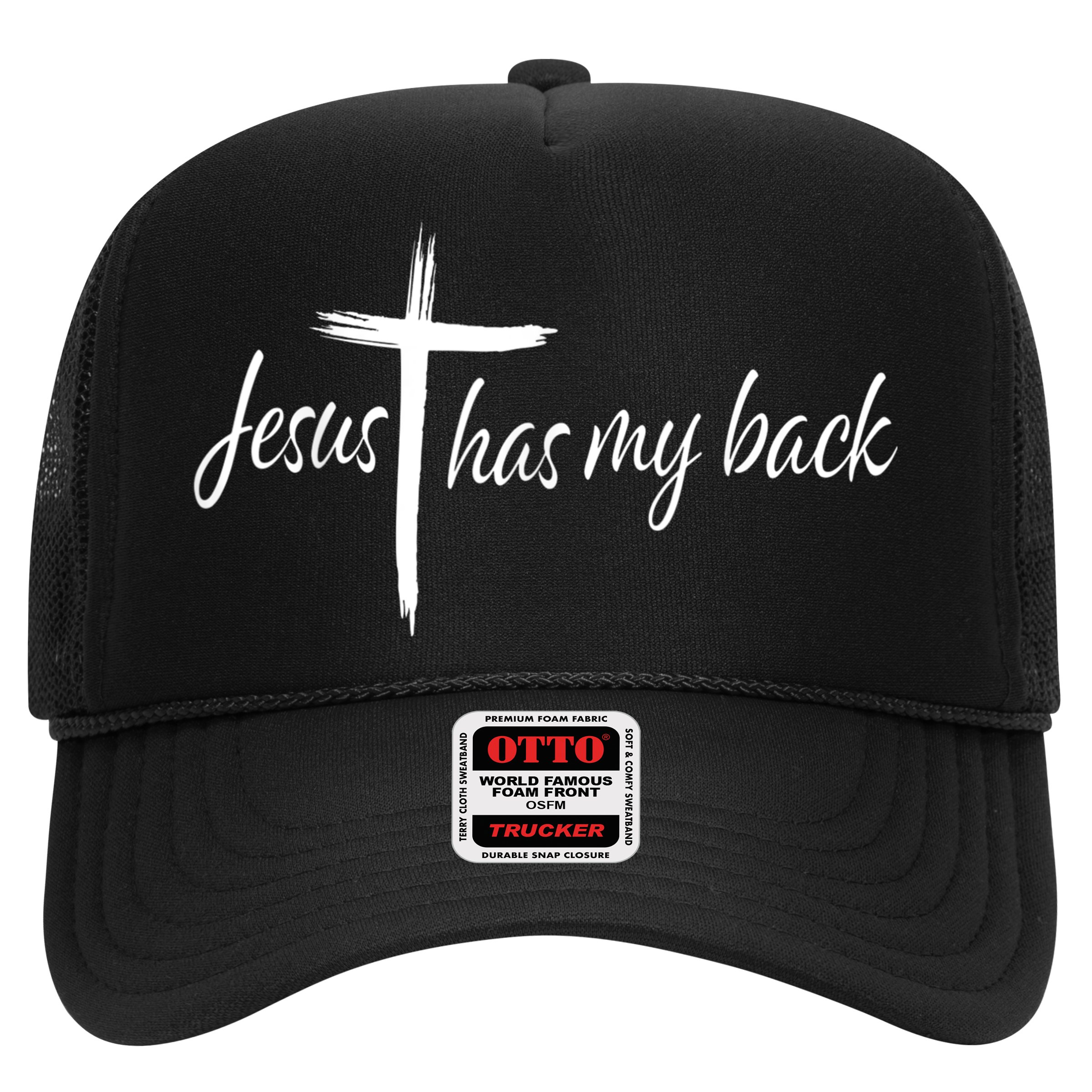Cross Jesus Has My Back Christian Worshiper Religious Saying Hat