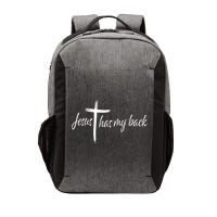 Cross Jesus Has My Back Christian Worshiper Religious Saying Vector Backpack