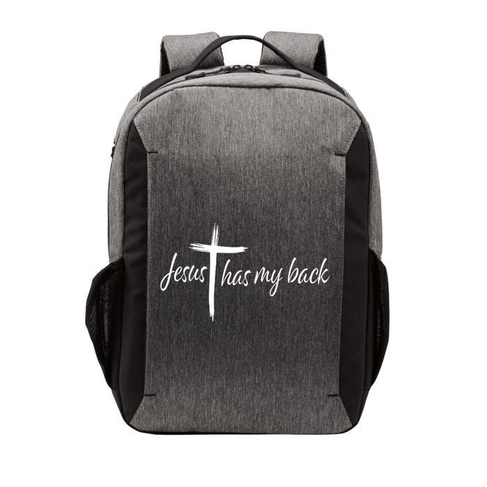 Cross Jesus Has My Back Christian Worshiper Religious Saying Vector Backpack