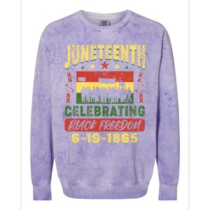 Celebrating Juneteenth Independence Day Black Freedom 1865 Gift Colorblast Crewneck Sweatshirt